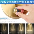 thumbnail image 3 of Plug in Wall Sconces, Dimmable Wall Sconces Adjustable Angle Wall Lights with Plug in Cord and Dimmer On/Off Knob Switch, Gold Wall Mounted Light for Bedroom Bedside Stairway(2 Pack, 2 Bulbs), 3 of 6