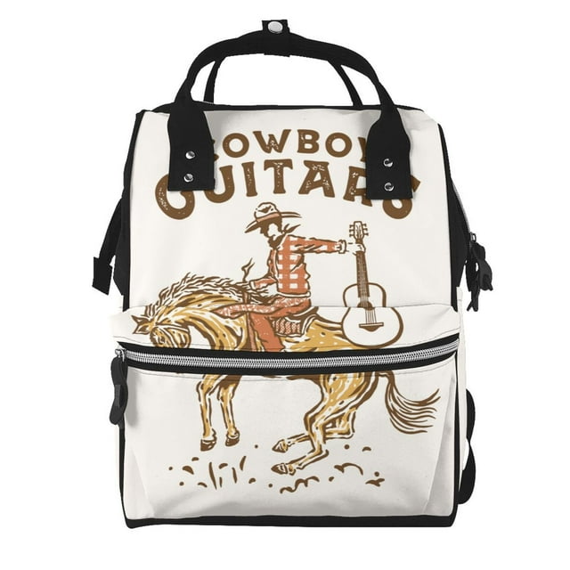 Easygdp Cowboy Rodeo Guitar para Bolsa de Bebé de Gran Capacidad con Múltiples Bolsillos, Bolsa de Pañales para Padres, Bolsa de Viaje Organizada y Elegante