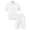 White, variant on Purcolt 2 Pieces Outfits for Men Casual Textured Collared Golf Shirt and Shorts Tracksuit Summer Athletic Sport Matching Set for Jogging Gym Workout