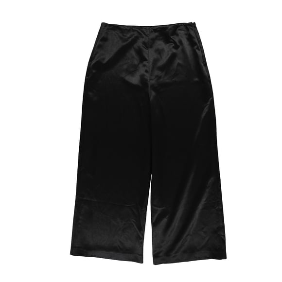 Pantalones de Pierna Ancha de Satén bar III Mujer Negro 4
