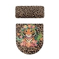 thumbnail image 2 of HELLHERO Set of 2 Soft Lid Cover Set for Toilet with Elastic Bottom for Adjustable, Leopard Tiger Floral Design, 2 of 8