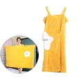 thumbnail image 4 of Toalla de baño suave de microfibra para mujer, albornoces de secado rápido y absorbentes. Amarillo, 4 of 9