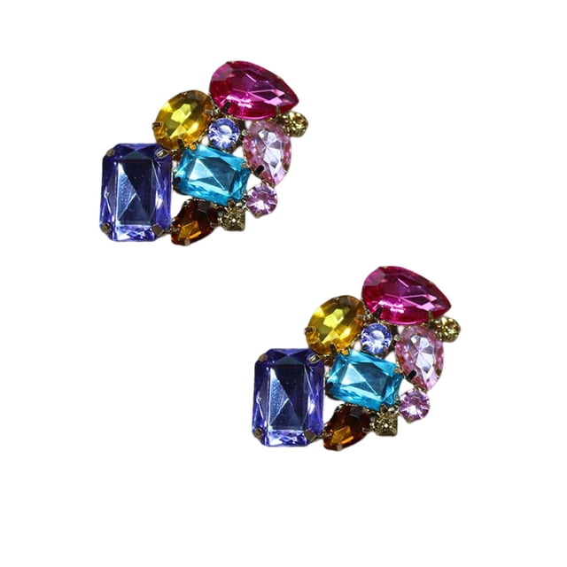 Qarigey Paquete de 2 zapatos Clips Rhinestone flor hebilla boda fiesta zapato tacones altos sandalias decoración joyería para mujer Calzado Vistoso Qarigey AP013819-02