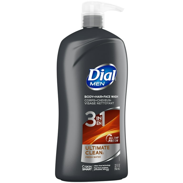 Dial Men 3in1 Body Hair and Face Wash Ultimate Clean 32 fl oz