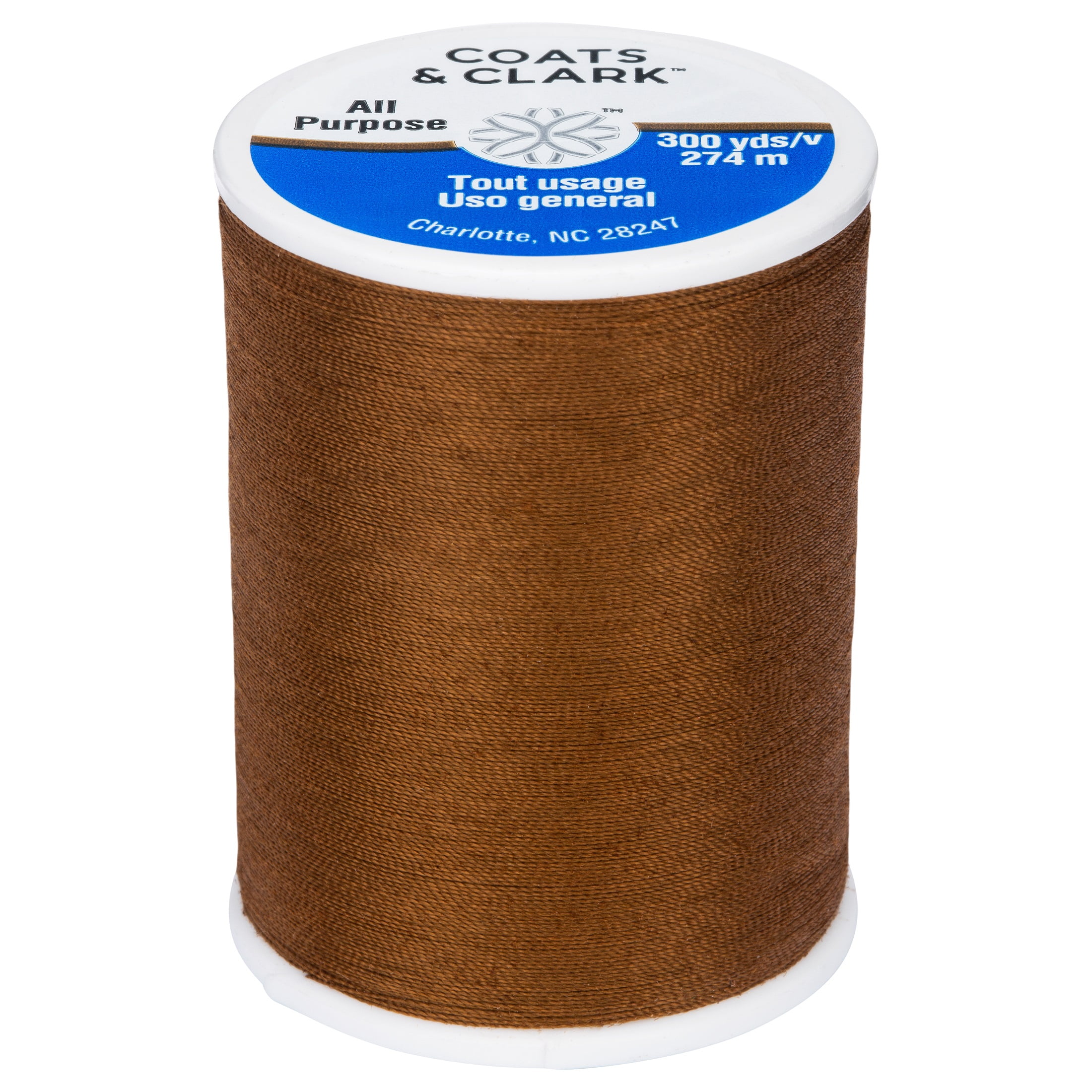 (3 pack) Coats & Clark All Purpose Coffee Polyester Thread, 300 Yards