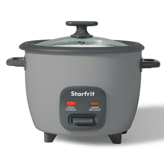 Starfrit 10-Cup Electric Rice Cooker, Non-Stick Ceramic Pot, PFAS-Free, PTFE-Free, One-Step Control, Glass Lid, Cooks Rice Quinoa Veggies, Includes Basket Spoon Cup