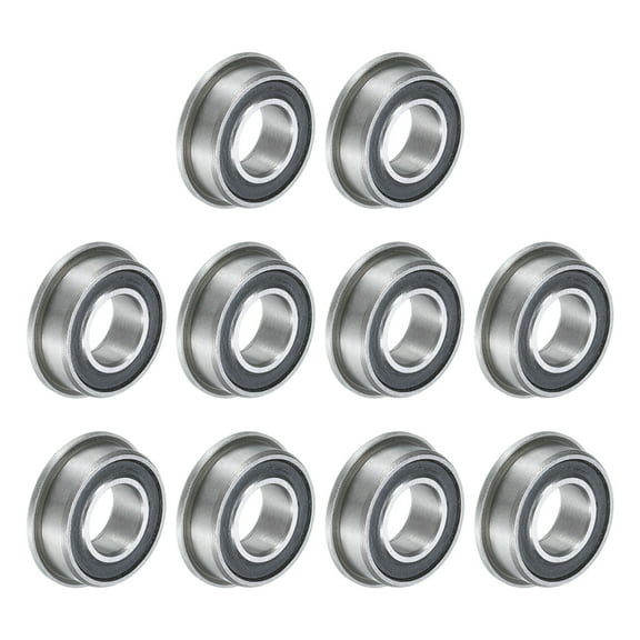 MF126-2RS Flanged Ball Bearing 6x12x4mm Double Sealed Chrome Steel Flange Bearings, 10 Packs