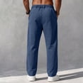 thumbnail image 6 of Mens Jeans Washed Denim Wide Leg Trousers Drawstring Elastic Waist Straight Leg Pants Loose Fit Casual Denim Pants, 6 of 6