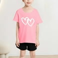 thumbnail image 5 of HAOTAGS Toddler Girls Graphic Tshirts Crew Neck Short Sleeve Tee Pink 6-7 Years, 5 of 5