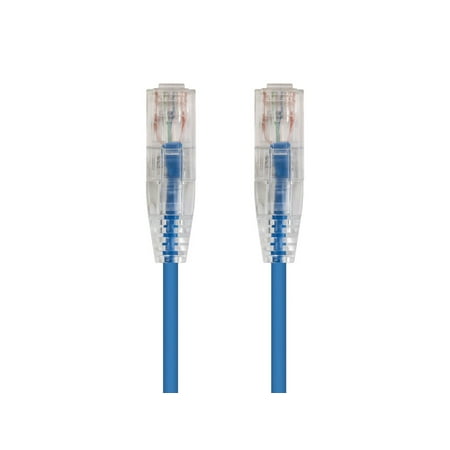 Monoprice Cat6 Ethernet Patch Cable - 1 feet - Blue | Snagless RJ45 Stranded 550MHz UTP CMR Riser Rated Pure Bare Copper Wire 28AWG - SlimRun Series price history on PriceWatchPro
