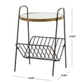 thumbnail image 4 of DecMode 17" x 24" Gold Metal 1 Shelf Accent Table with Mirrored Glass Top, 1-Piece, 4 of 9