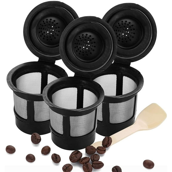 YMMIND Reusable Coffee Pods, Refillable Coffee Filters for Keurig, Single Serve Coffee Filter Cup- Compatible with Keurig K Coffee Maker with Coffee Spoon Brush