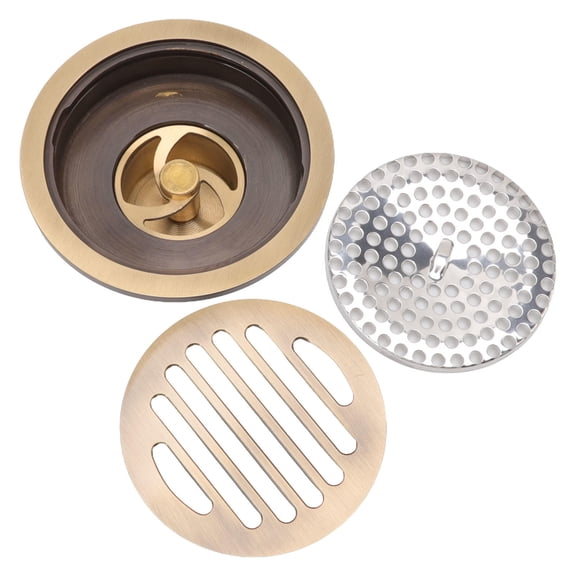 BIMZUC Vintage Circular Floor Drain – Durable, Anti‑Siphon Shower & Bathroom Drain with Quick Install Kit