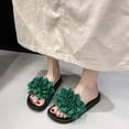 thumbnail image 5 of Flat Sandals Women Flower Decoration Solid Color Open Toe Dressy Comfortable Walking Lightweight Summer Cute Sandals, 5 of 7