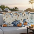 thumbnail image 5 of Thanksgiving Pumpkin Outdoor Pillow Covers 20"x12" Set of 2,Waterproof Throw Pillow Covers for Patio Furniture,Fall Blue White Orange Plants Decorative Cushion Pillowcases for Garden Porch Couch Sofa, 5 of 9