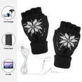 thumbnail image 6 of NMMUED Heated Gloves Convertable Gloves Rechargeable Heated Gloves Cold Weather Gloves Fingerless Gloves Thermal Gloves Flip Top Mittens Black One Size, 6 of 8