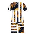 thumbnail image 5 of TIMIFIS Tenues 2 Pcs pour Hommes 4 Juillet Été Décontracté Imprimé Drapeau USA Col Rond Manches Courtes et Shorts - Printemps/été, 5 of 5