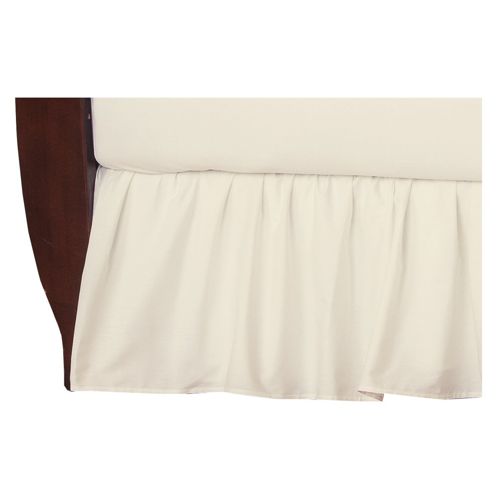 TL Care 100 Natural Cotton Percale Crib Bed Skirt, Ecru, Soft