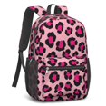 thumbnail image 2 of Pink and Black Leopard Print Pattern 17" School Backpacks for Teens,Waterproof Oxford Fabric,S-Shape Padded Straps for School,Travel,Hiking,Camping, 2 of 6