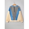 thumbnail image 5 of Casual Long Sleeve Color Block Hoodie - Black Stripe Denim | [ZhiHiMeRi] | M, 5 of 12