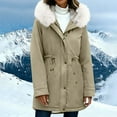 thumbnail image 6 of ClodeEU Women's Sherpa Lined Hoodeid Jacket,Winter Coat Warm Thicken Fleece Parka Jackets With Pockets Beige,Womens Plus L, 6 of 8