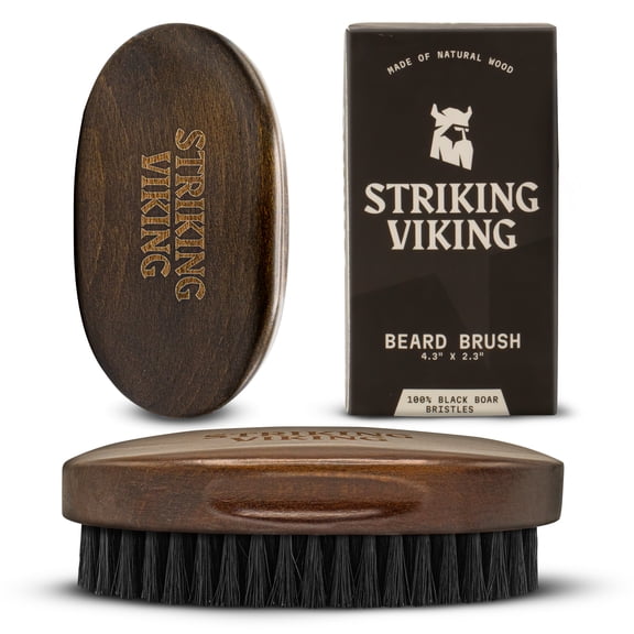 Striking Viking Beard Brush with Boar Bristles and Wood Handle