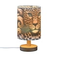 thumbnail image 2 of Bedside Desk Lamp LED Luxury Leopard in Leaves Table Nightstand Lamps Warm Light Fabric Lampshade for Home Bedroom Office Living Room Decor, 2 of 7