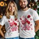 thumbnail image 3 of T-Shirts for Men, Dwarf Rose Heart Cake Crew Neck Cotton T-Shirt Men's Short Sleeve Valentine's Day Gnome Strawberry, 3 of 8