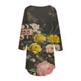 thumbnail image 5 of CYMMPU Tunic Tops Crew Neck Blouses for Women Dressy Casual Floral Printed Spring Tops 3/4 Sleeve Loose Fit Summer Trendy Shirts Empire Waist A Line T-Shirts Black L, 5 of 5