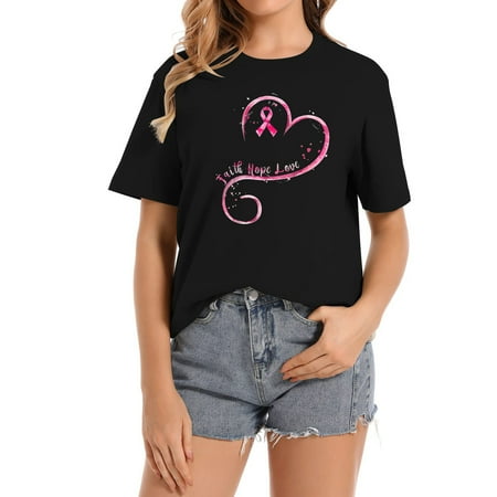 Faith Hope Love Pink Ribbon Breast Cancer Awareness T-Shirt