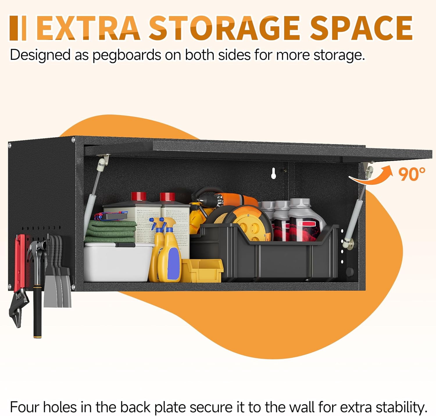 Metal Garage Storage Cabinet with Wheels, Adjustable Rolling Tool Storage Cabinet with Lock, 34" Steel Locking Tool Cabinet with Doors and Shelves for Garage, Warehouse (Black&Gray, 34.3" H)