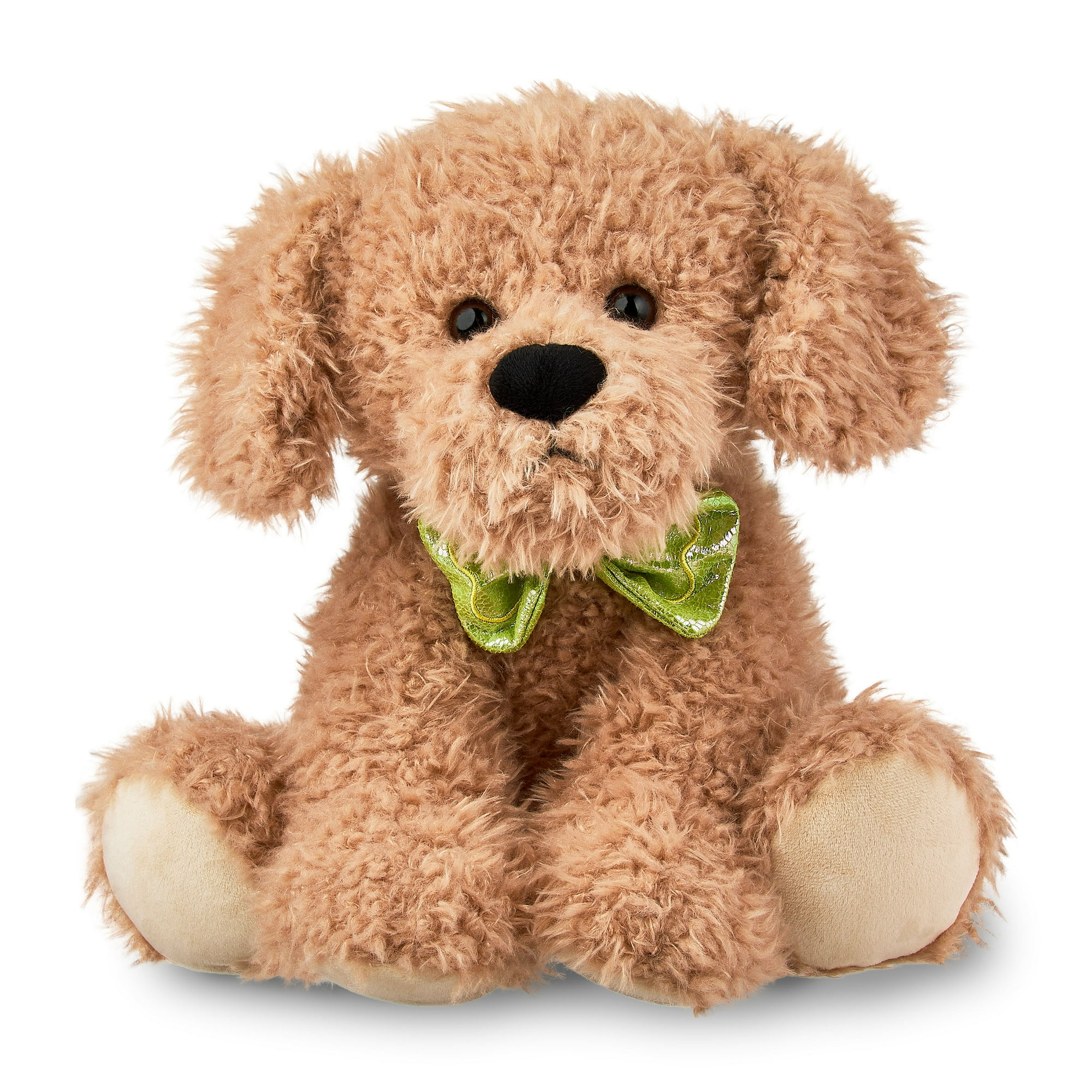 Way To Celebrate Puppy Plush Toy with Bow Tie, Brown, 17 in