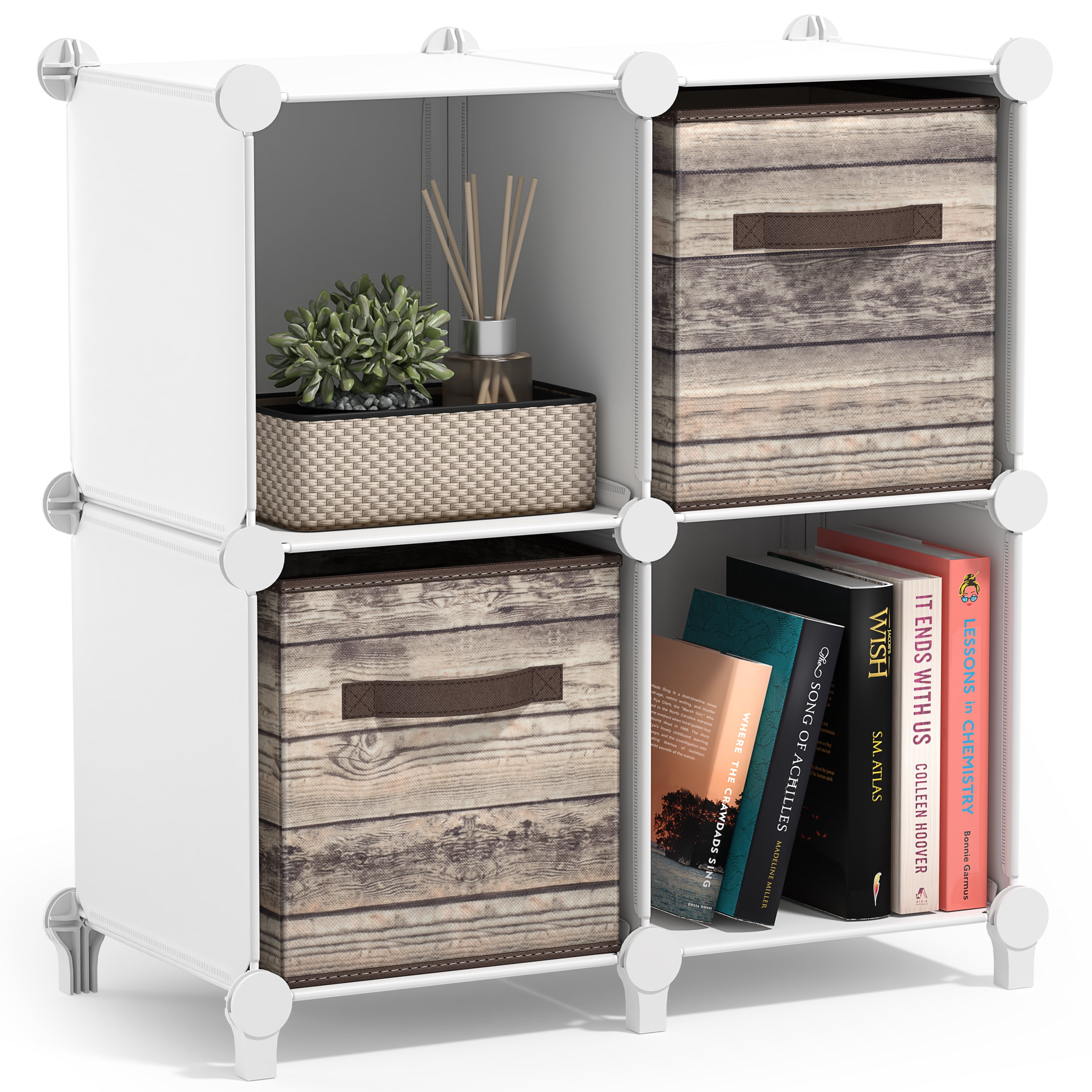 Sorbus 4-Cube Waterproof Storage Organizer for Closet & Bedroom, White