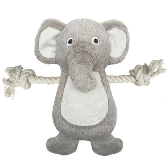 GiGwi 12" Squeaker avec corde confortable éléphant chien jouet