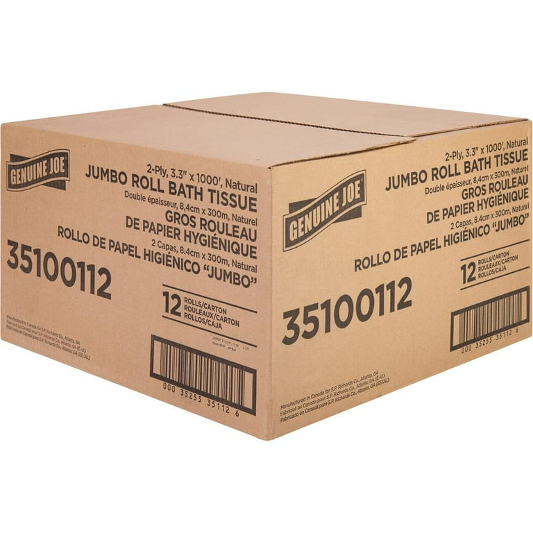 Genuine Joe Jumbo Jr Dispenser Bath Tissue Roll - 2 Ply - 3.30 Genuine Joe Jumbo Jr Dispenser Bath Tissue Roll - 2 Ply - 3.30