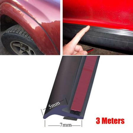 

GLFSIL 3Meter Rubber Sealing Strip T-Type Weatherstrip For Front Rear Bumper Side Skirt