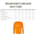 thumbnail image 5 of Crown Craze® High Visibility Safety Long Sleeve T-Shirt For Men, 50/50 Cotton/Polyester Hi Vis Fire Dept Work Tees (Safety Green 12 Pack, Size - L), 5 of 7