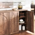 thumbnail image 4 of Arched Door Sideboard Buffet Cabinet, Accent Cabinet with Adjustable Shelf, Wood Modular Credenza Storage Cabinet for Dining Room, Living Room, Entryway, Rustic Brown, 4 of 7