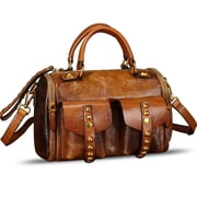 Genuine Leather Handbags for Women Crossbody Shoulder Bag Vintage Designer Top Handle Bag Western Satchel Purse