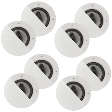 Acoustic Audio CSic64 Frameless In Ceiling 6.5" Speaker 4 Pair Pack 3 Way Home Theater Speakers