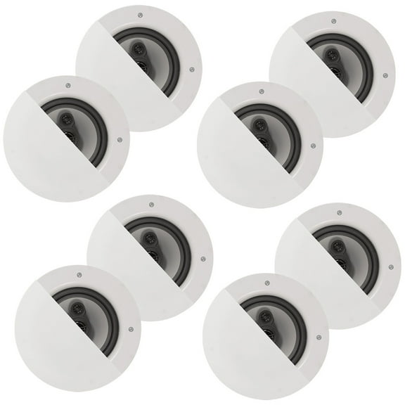Acoustic Audio CSic64 Frameless In Ceiling 6.5" Speaker 4 Pair Pack 3 Way Home Theater Speakers