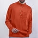 thumbnail image 1 of pstuiky manga larga de hombre, Camisa de manga larga con cuello alto y botones, holgada, informal, de color liso, a la moda, para hombre salir tops l, 1 of 6