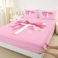 thumbnail image 4 of Erosebridal Letter T Monogrammed Bed Sheets,Pink Girly Bowknot Princess King Sheets For Bows Lover 4 Pieces, 4 of 6