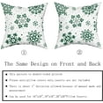 thumbnail image 5 of Green White Snowflakes Winter Christmas Pillow Covers 16x16 Set of 2 Xmas Snow Holiday Decoration Print Decorative Outdoor Pillowcases Seasonal Farmhouse Throw Cushion Case Decor for Couch Sofa Bed, 5 of 6