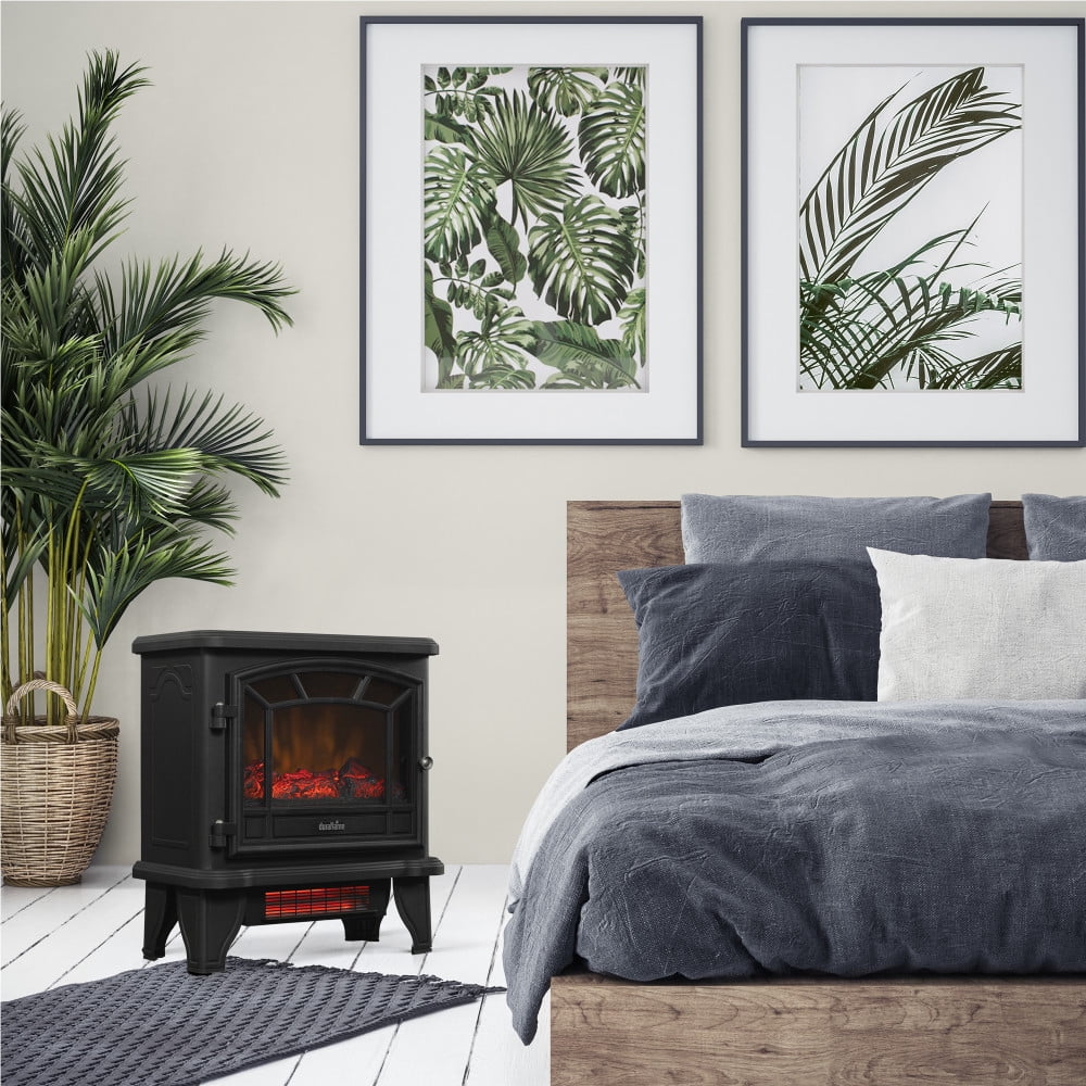 Duraflame 1,000 sq ft Infrared Quartz Electric Fireplace Stove Heater, Black