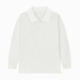 thumbnail image 4 of UAYOTSE Baby and Toddler Boys Long Sleeve Polo Shirts Kids Solid Collared Button Up Pullover Tops for School Uniform,Sizes 3-4 Years, 4 of 5