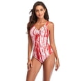 thumbnail image 1 of Traje de baño de una pieza para mujer Traje de baño de bikini sexy con tirantes y estampado teñido anudado para mujer, 1 of 6