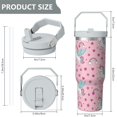 thumbnail image 5 of 1pc unicorn 30oz Tumbler with Straw & Handle - Insulated Stainless Steel Cup | Holiday Gift for Man Women (Christmas, Valentine's, Birthday), 5 of 7