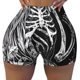 thumbnail image 2 of Balery Gothic Skull Floral Art Pantalones cortos de entrenamiento estampados para mujer, sin costuras, ajustados, para gimnasio, yoga, correr, deportes, ejercicio activo, fitness.-Medium, 2 of 8