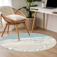 thumbnail image 4 of Blue Coastal Crabs Round Area Rug 4Ft Washable Circle Rugs for Bedroom Dining Room, Summer Beach Ocean Abstract Art Non-Slip Carpet Floor Mats Indoor Outdoor Carpet Runner Aesthetic Home Decor, 4 of 8